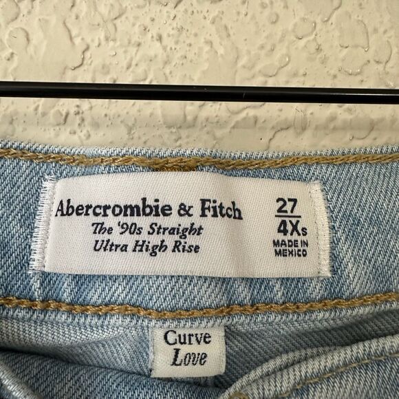 ABERCROMBIE & FITCH The 90s Jeans Blue Straight Ultra High Rise - Picture 11 of 16